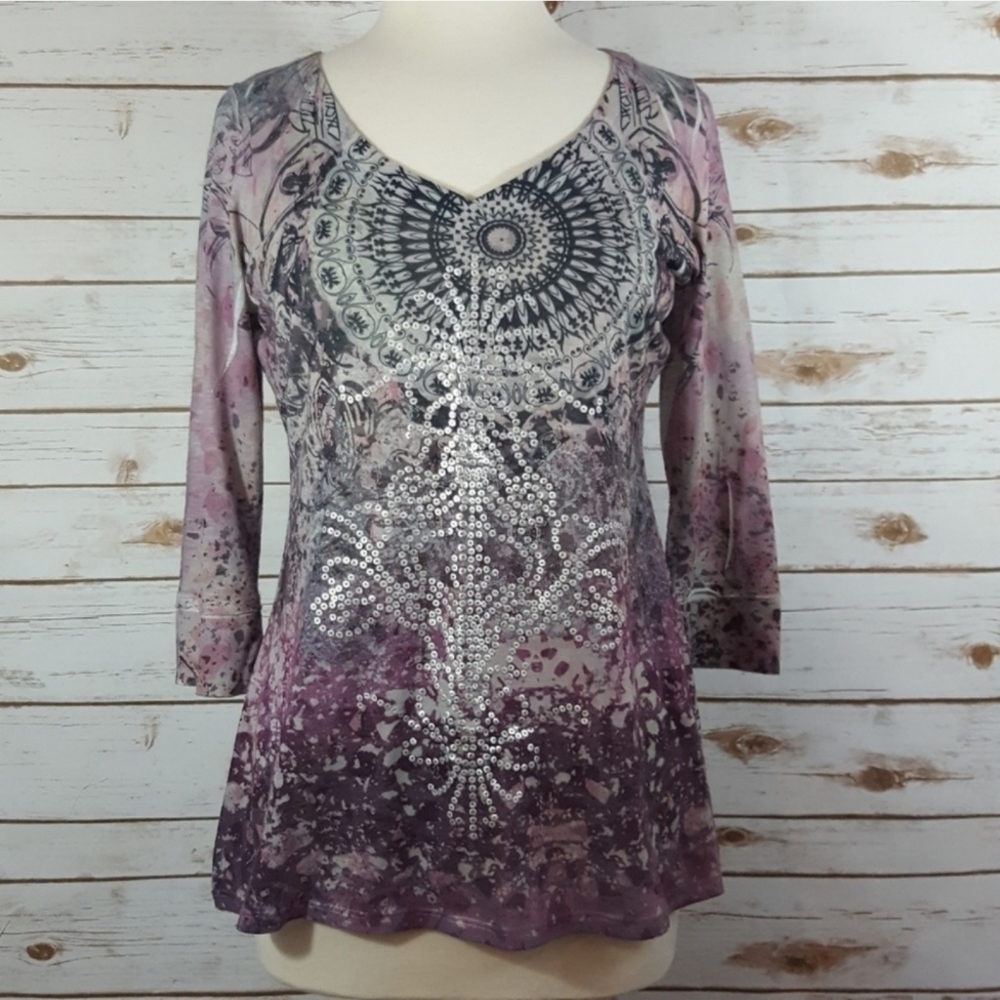 Unity World Wear | Purple Silver Sublimation Top